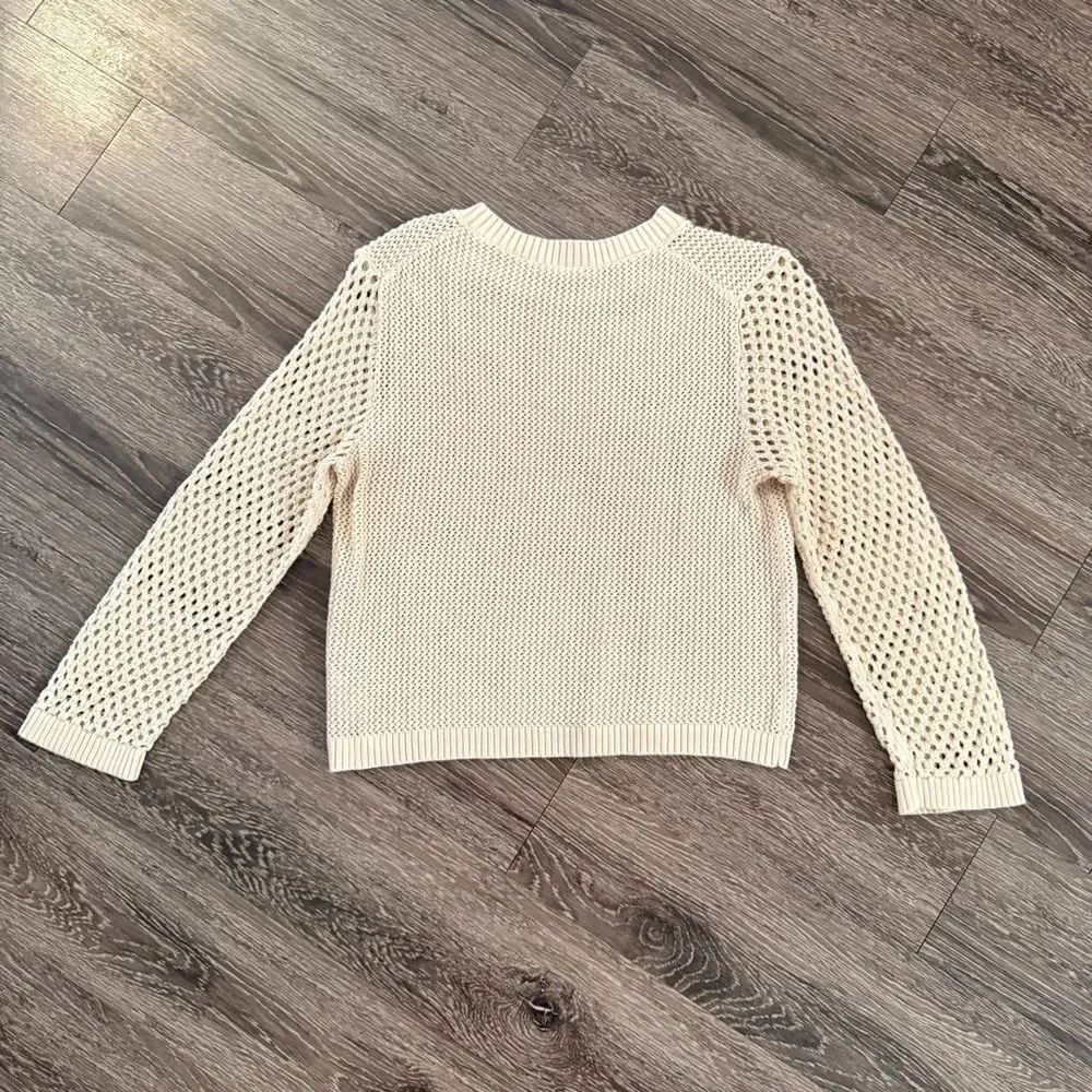 J. Crew Crochet crewneck beach sweater